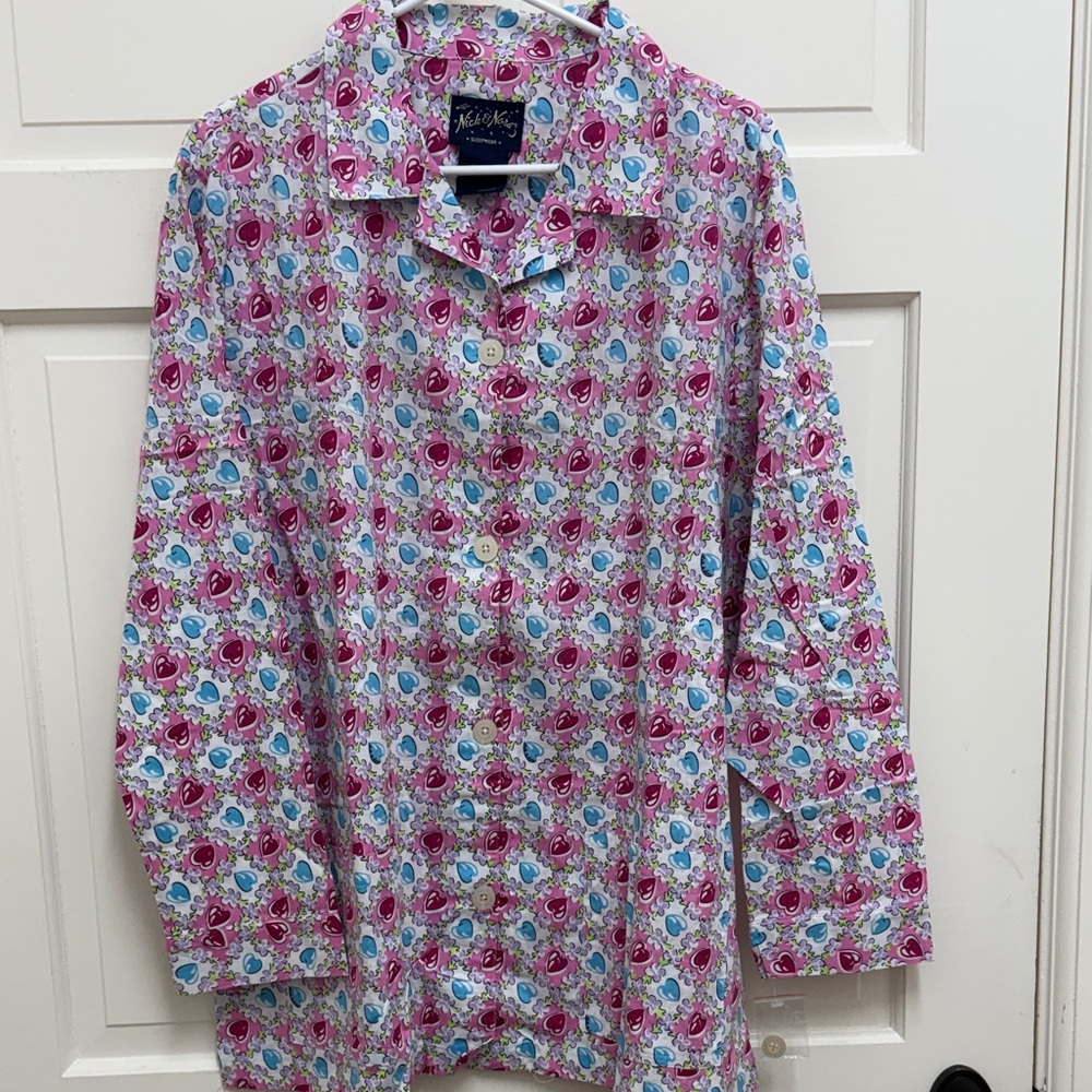 NWOT Pink Floral Button-Up Nightgown